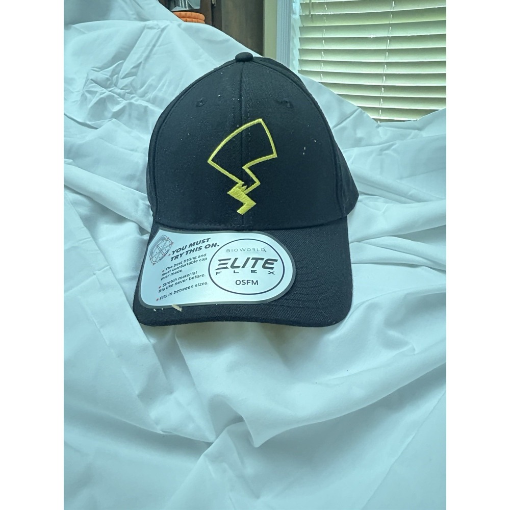Pokemon Pikachu Pika! Pika! White Silhouette Black Snapback Hat